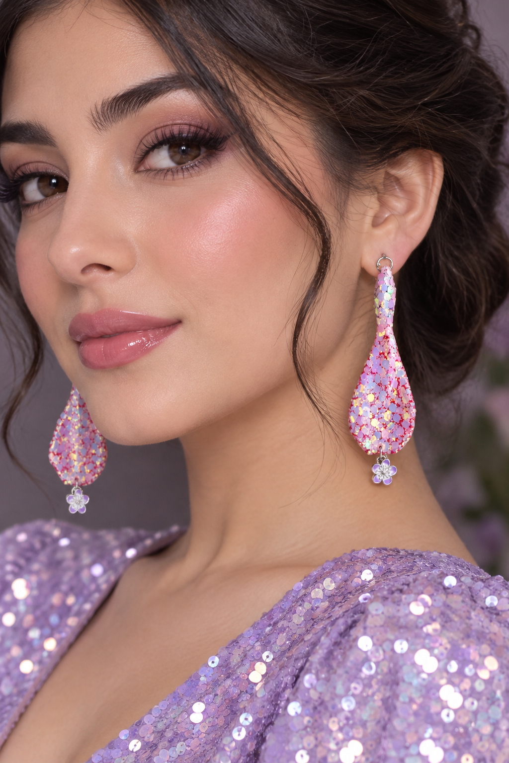 گوشواره گلبرگ طبیعی پولکی